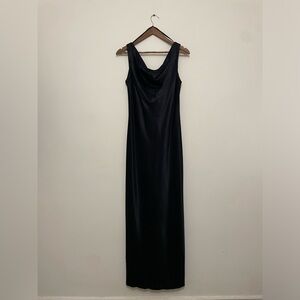 MINT CONDITION authentic 1990’s satin cowl maxi dress in midnight blue